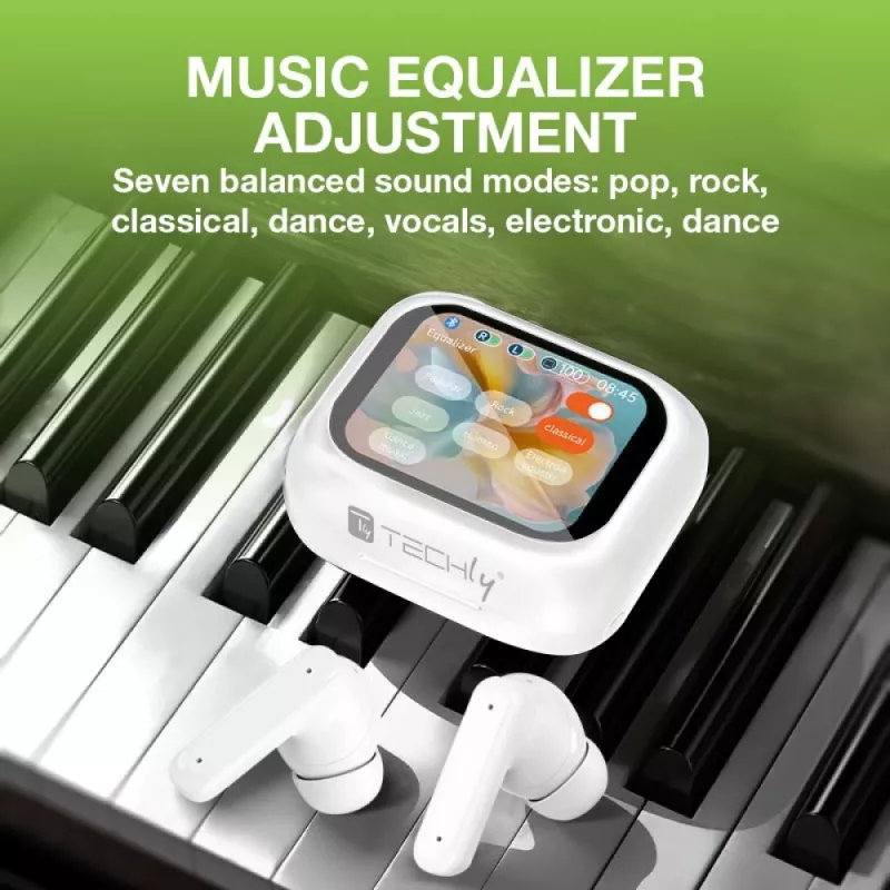 Techly ICC SB-BLT08W Kopfhörer/Headset True Wireless Stereo (TWS) In-Ear Anrufe/Musik Bluetooth Weiß