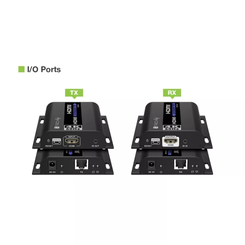 Techly IDATA EXTIP-483 AV-Extender AV-Sender & -Empfänger Schwarz