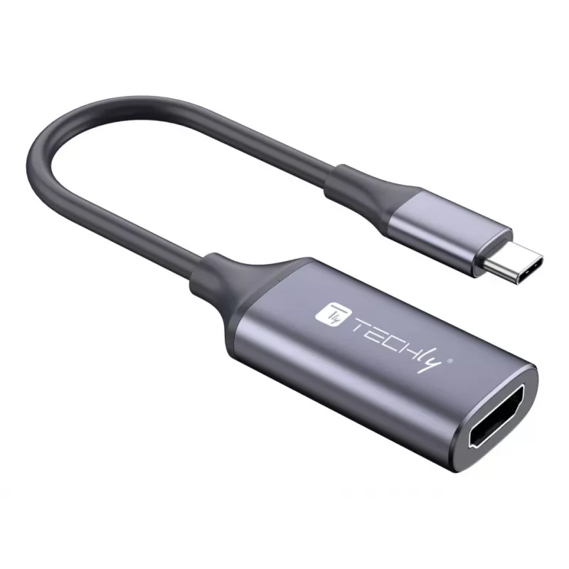 Techly I-USB-VIDEO-C4K Videokabel-Adapter HDMI Typ A (Standard) USB Typ-C Silber