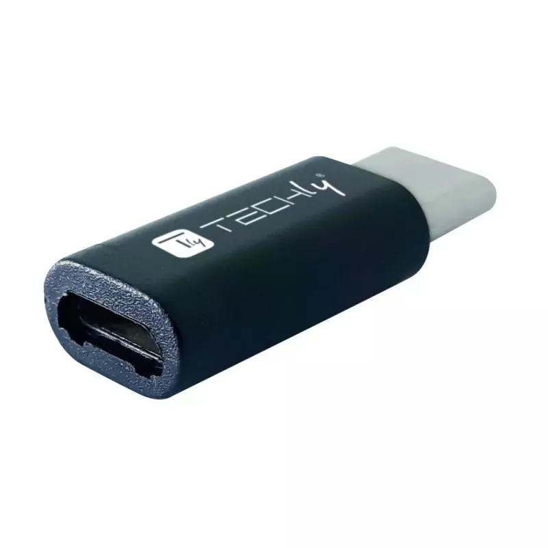 Techly IADAP USBC-MBKT Kabel-Gender-Changer Micro-USB Schwarz