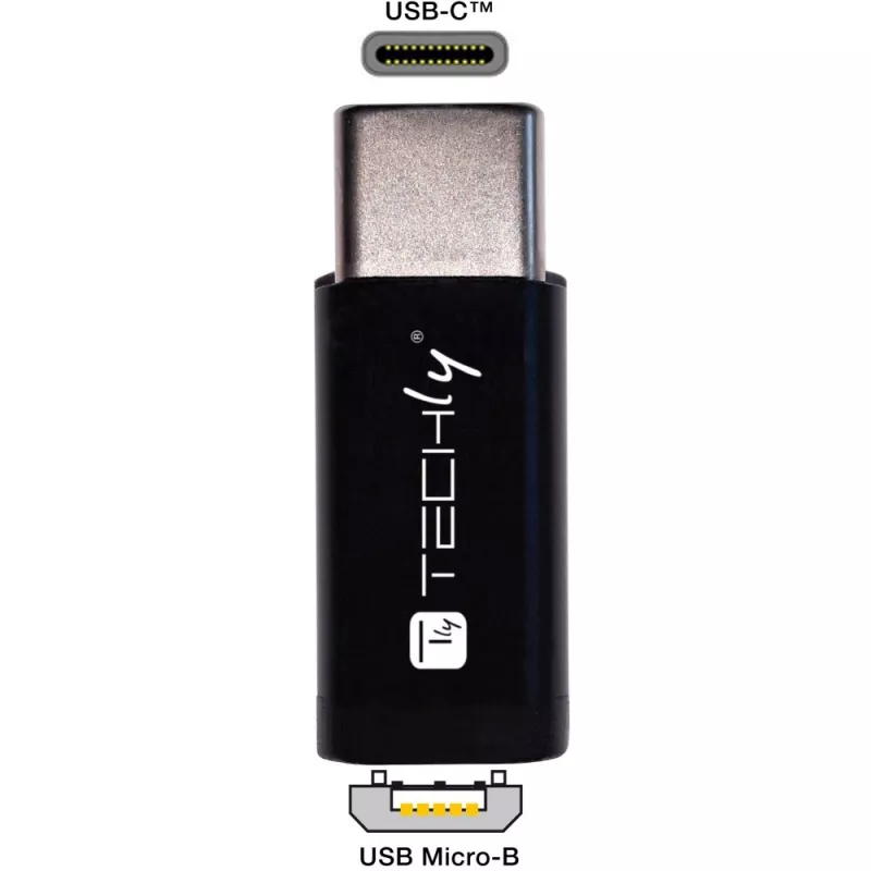 Techly IADAP USBC-MBKT Kabel-Gender-Changer Micro-USB Schwarz
