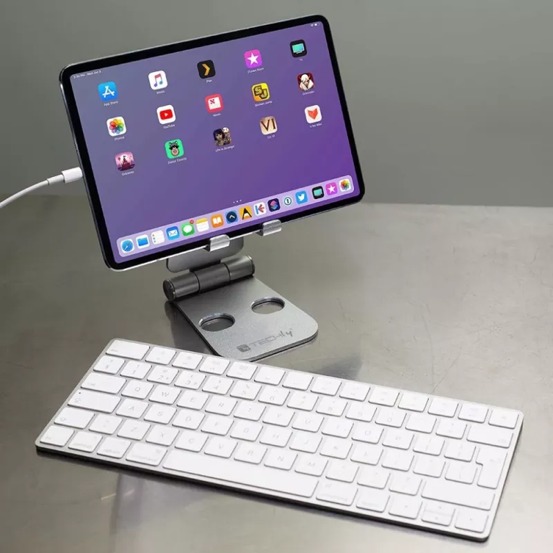 Techly I-SMART-STAND6 Halterung Passive Halterung Mobiltelefon/Smartphone Silber