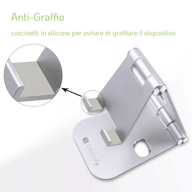 Techly I-SMART-STAND6 Halterung Passive Halterung Mobiltelefon/Smartphone Silber