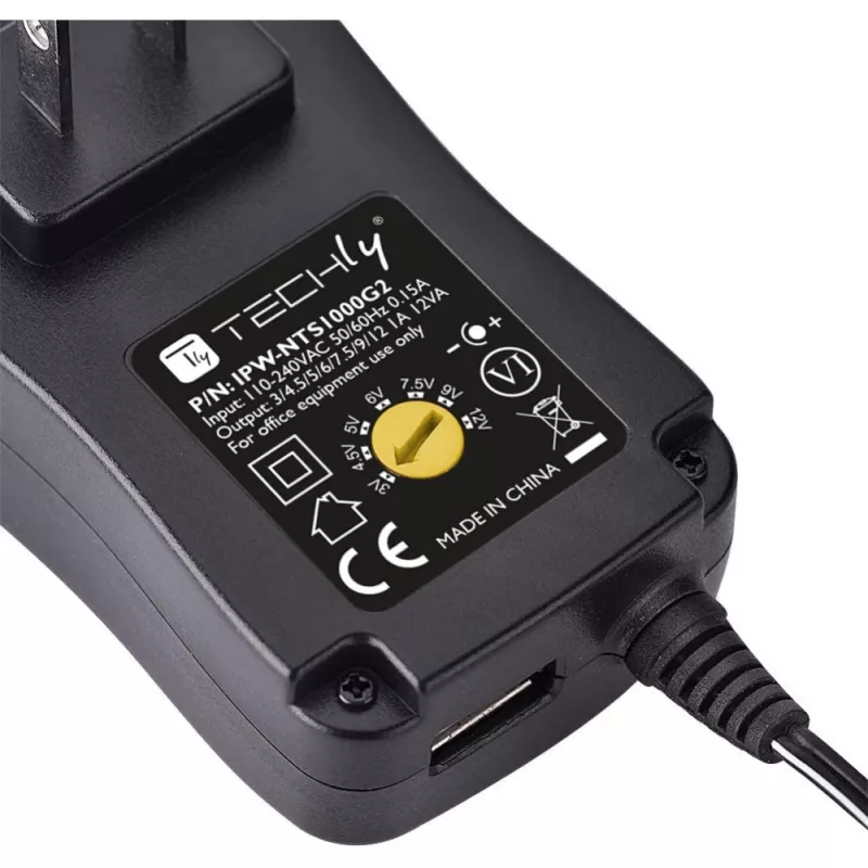 Techly IPW-NTS1000G2 Netzteil/Wechselrichter Indoor 12 W Schwarz