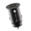 Techly Mini Auto-Ladegerät 2 Ports USB-A Quick Charge 3.0 36W in Schwarz Metall