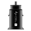 Techly Mini Auto-Ladegerät 2 Ports USB-A Quick Charge 3.0 36W in Schwarz Metall