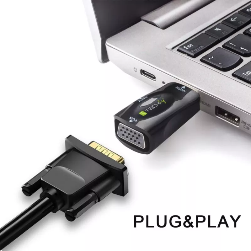 Techly IDATA HDMI-VGA2MABT2 Videosignalkonverter Passiver Videokonverter 1920 x 1080 Pixel