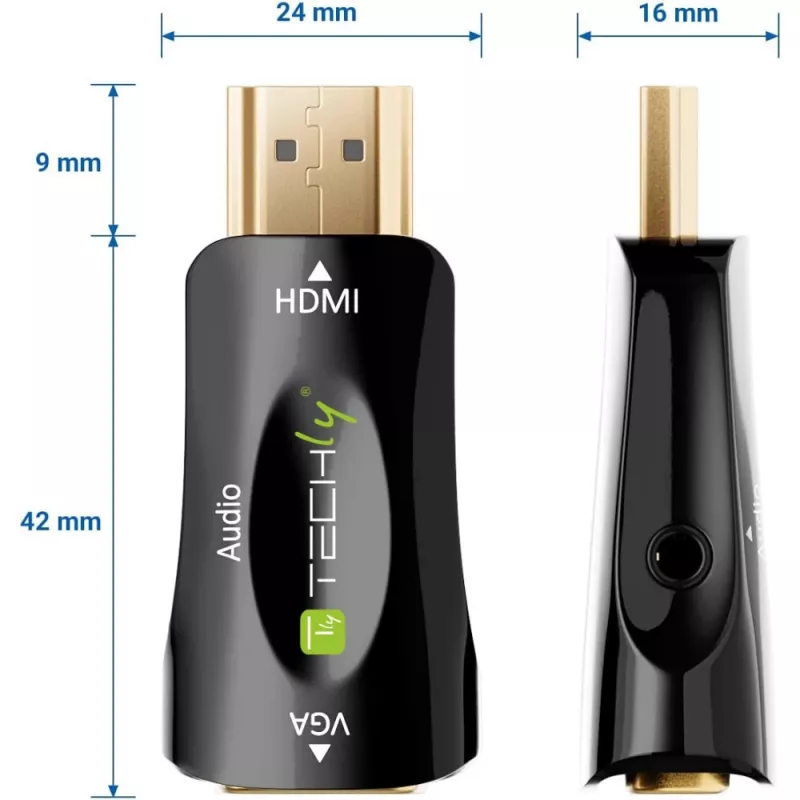 Techly IDATA HDMI-VGA2MABT2 Videosignalkonverter Passiver Videokonverter 1920 x 1080 Pixel
