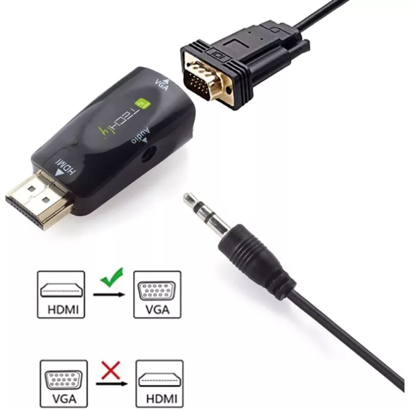 Techly IDATA HDMI-VGA2MABT2 Videosignalkonverter Passiver Videokonverter 1920 x 1080 Pixel