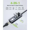Techly IDATA USB-ETGIGA3CA Laptop-Dock/Port-Replikator kabelgebunden USB 3.2 Gen 1 (3.1 Gen 1) Typ-A + Typ-C Schwarz, Silber