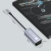 Techly IDATA USB-ETGIGA-CA Laptop-Dockingstation/Port-Replikator Kabelgebunden USB 3.2 Gen 1 (3.1 Gen 1) Typ-C Schwarz, Silber