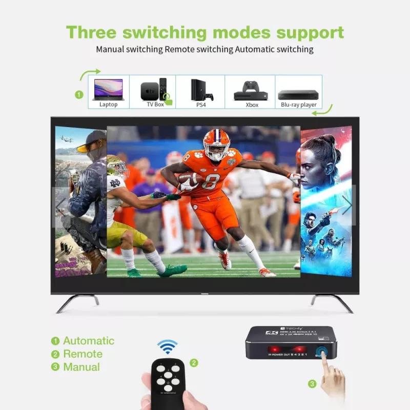 Techly IDATA HDMI2-4K5160B Video-Switch HDMI