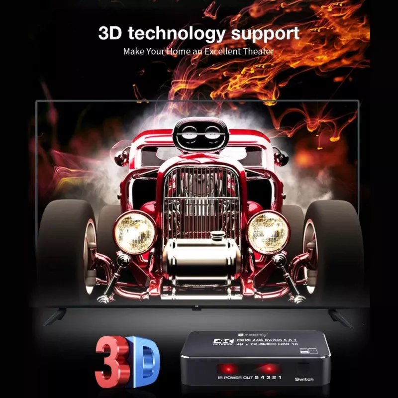 Techly IDATA HDMI2-4K5160B Video-Switch HDMI