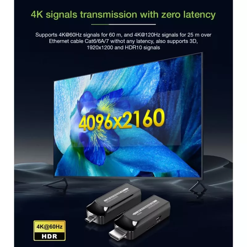 Techly IDATA EXT-600HC AV-Extender AV-Sender & -Empfänger Schwarz