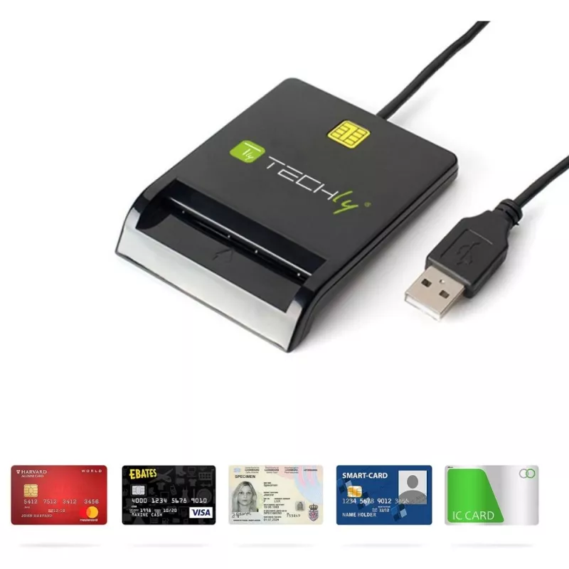 Techly I-CARD CAM-USB2TY2 Smartcard-Lesegerät Indoor USB USB Typ-A Schwarz