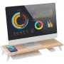 Techly ICA-MS 389 Monitorständer / Standfuß Schreibtisch Weiß, Holz