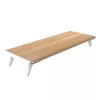 Techly ICA-MS 389 Monitorständer / Standfuß Schreibtisch Weiß, Holz