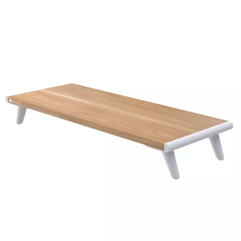 Techly ICA-MS 389 Monitorständer / Standfuß Schreibtisch Weiß, Holz