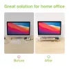 Techly ICA-MS 389 Monitorständer / Standfuß Schreibtisch Weiß, Holz