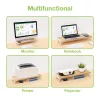 Techly ICA-MS 389 Monitorständer / Standfuß Schreibtisch Weiß, Holz