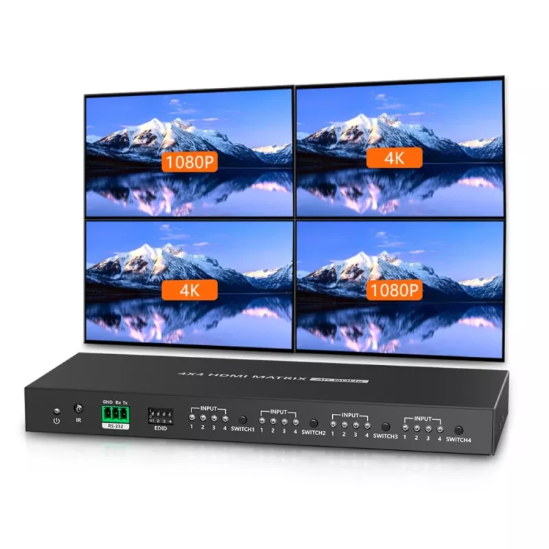 Techly IDATA HDMI-MX44 Matrix-Switcher AV-Matrix-Switcher 4 W