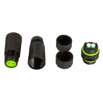 Techly IP68 Wasserdichter Duplex-LC-Lichtwellenleiter-Steckverbinder mit zwei Kabelverschraubungen