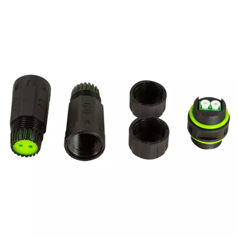 Techly IP68 Wasserdichter Duplex-LC-Lichtwellenleiter-Steckverbinder mit zwei Kabelverschraubungen