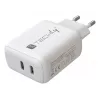 Techly IPW-USB-2C35W Ladegerät für mobile Geräte Laptop, Smartphone, Tablet Weiß AC Innenbereich Schnellladung