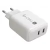 Techly IPW-USB-2C35W Ladegerät für mobile Geräte Laptop, Smartphone, Tablet Weiß AC Innenbereich Schnellladung