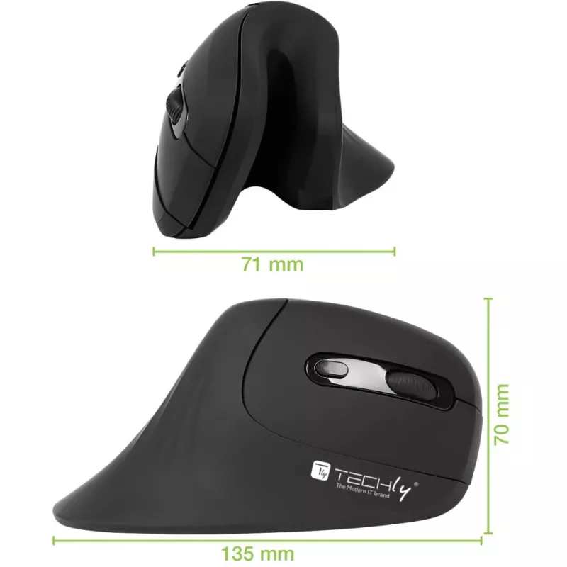 Techly IM 1100-VM-B Maus Medizinisch Rechtshänder RF Wireless Optisch 3200 DPI