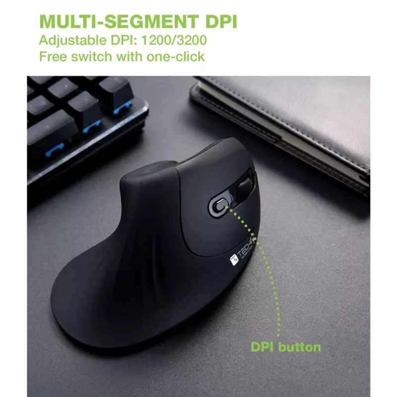 Techly IM 1100-VM-B Maus Medizinisch Rechtshänder RF Wireless Optisch 3200 DPI