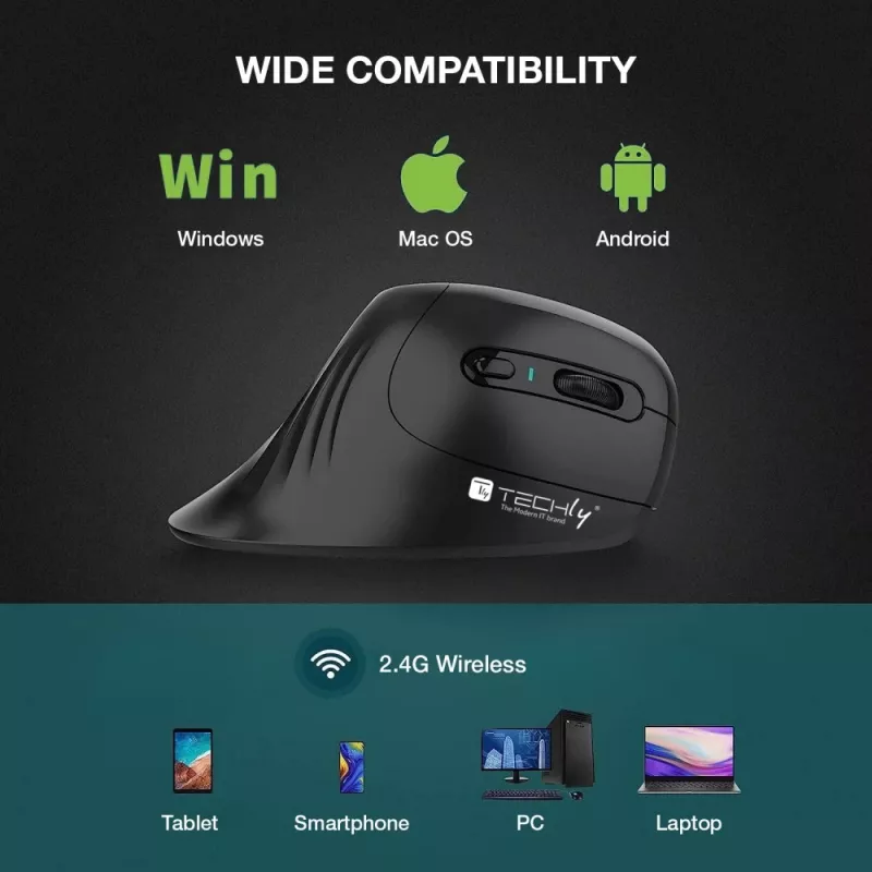Techly IM 1100-VM-B Maus Medizinisch Rechtshänder RF Wireless Optisch 3200 DPI