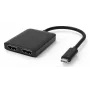 Techly IADAP USBC-HDMI2T4K Videokabel-Adapter 0,15 m USB Type-C 2 x HDMI Schwarz