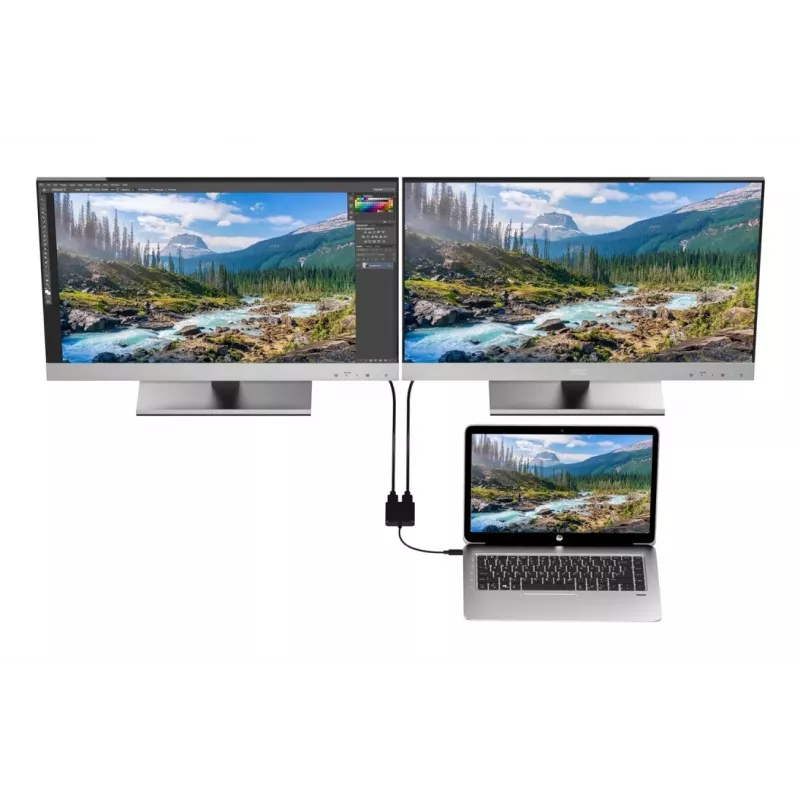 Techly IADAP USBC-HDMI2T4K Videokabel-Adapter 0,15 m USB Type-C 2 x HDMI Schwarz