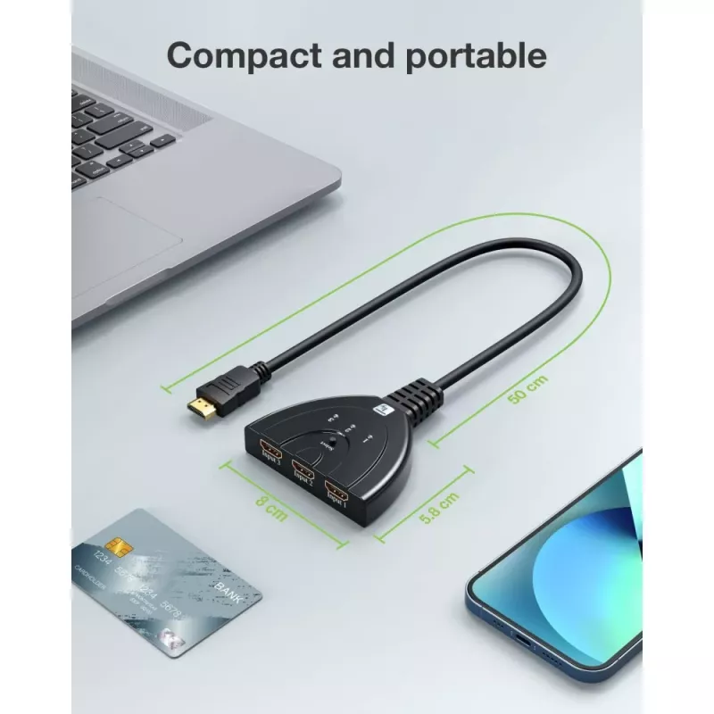 Techly IDATA HDMI-3F8K Video-Umschalter