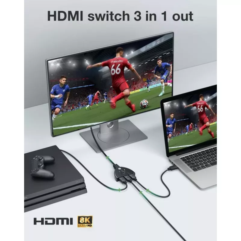 Techly IDATA HDMI-3F8K Video-Umschalter