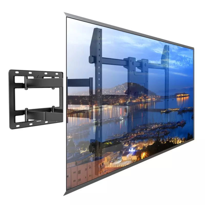 Techly Wandhalterung für 55-100 Zoll Full-Motion LED-LCD-TV, 300 x 300 mm, 900 x 600 mm, 0 - 7°, 120°, Stahl, Schwarz