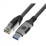 Techly ICOC U3A-RJ45-030 Netzwerkkabel Silber, Schwarz 3 m Cat6 F/UTP (FTP)