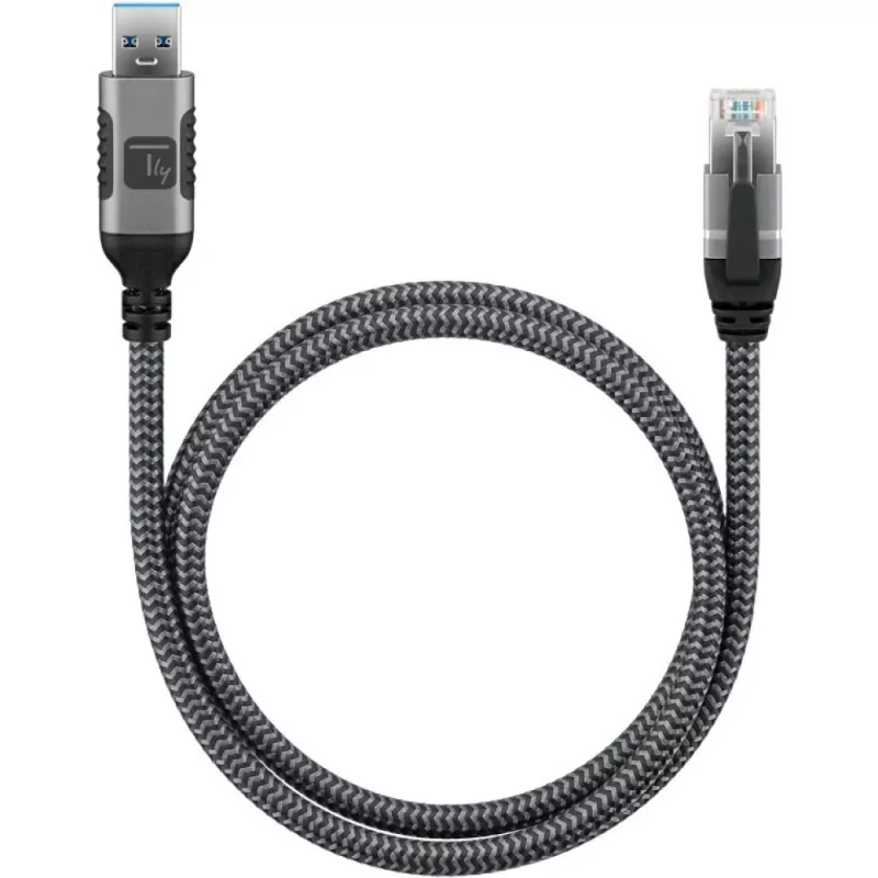 Techly ICOC U3A-RJ45-030 Netzwerkkabel Silber, Schwarz 3 m Cat6 F/UTP (FTP)