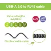 Techly ICOC U3A-RJ45-030 Netzwerkkabel Silber, Schwarz 3 m Cat6 F/UTP (FTP)