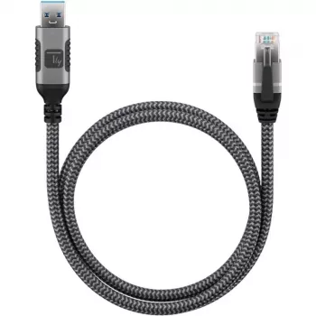 Techly ICOC U3A-RJ45-050 Netzwerkkabel Silber, Schwarz 5 m Cat6 F/UTP (FTP)