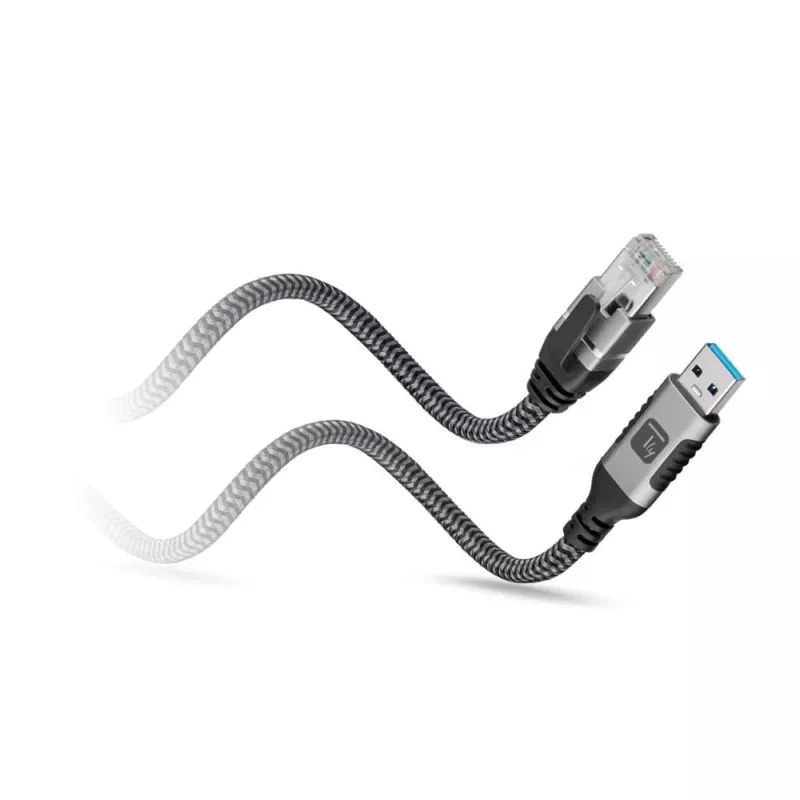 Techly ICOC U3A-RJ45-075 Netzwerkkabel Silber, Schwarz 7,5 m Cat6 F/UTP (FTP)