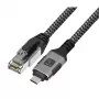 Techly ICOC U3C-RJ45-020 Netzwerkkabel Silber, Schwarz 2 m Cat6 F/UTP (FTP)