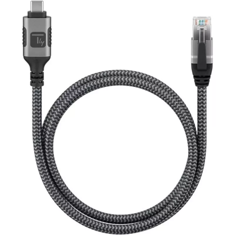Techly ICOC U3C-RJ45-020 Netzwerkkabel Silber, Schwarz 2 m Cat6 F/UTP (FTP)