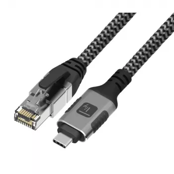 Techly ICOC U3C-RJ45-050 Netzwerkkabel Silber, Schwarz 5 m Cat6 F/UTP (FTP)