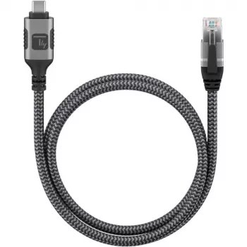 Techly ICOC U3C-RJ45-050 Netzwerkkabel Silber, Schwarz 5 m Cat6 F/UTP (FTP)