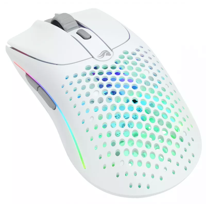 Glorious Gaming Glorious Model O Wireless 2 – Mattweiß, Rechtshänder, Laser, RF Wireless + USB Typ-C, 26000 DPI, 1 ms, Weiß
