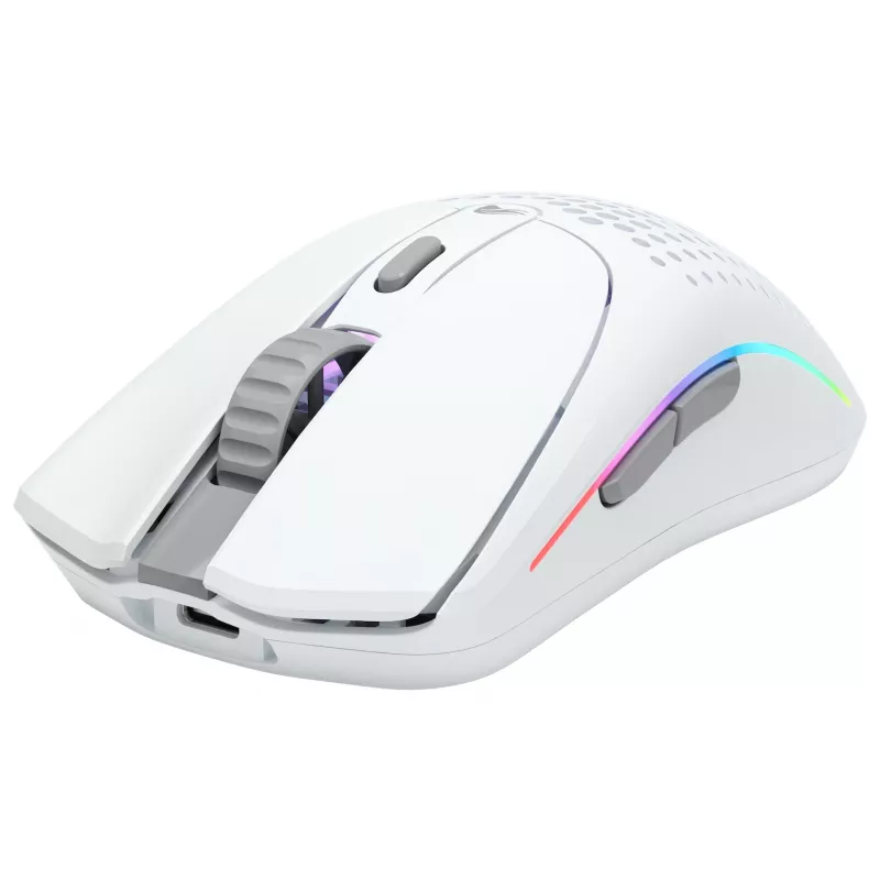 Glorious Gaming Glorious Model O Wireless 2 – Mattweiß, Rechtshänder, Laser, RF Wireless + USB Typ-C, 26000 DPI, 1 ms, Weiß