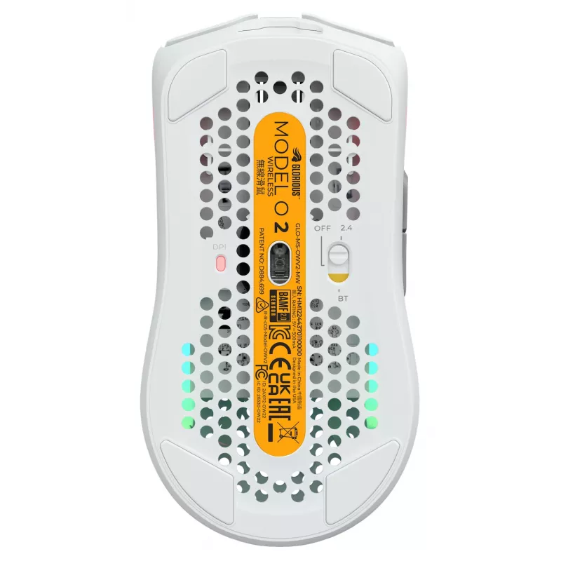 Glorious Gaming Glorious Model O Wireless 2 – Mattweiß, Rechtshänder, Laser, RF Wireless + USB Typ-C, 26000 DPI, 1 ms, Weiß
