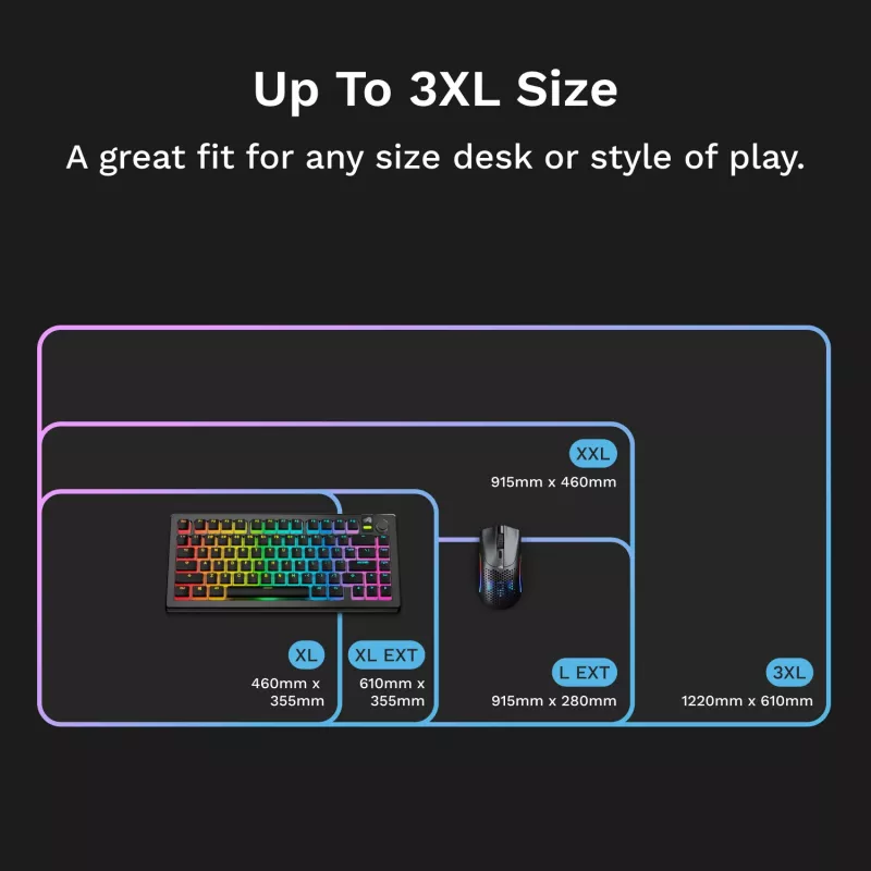 Glorious Gaming GLORIOUS Maus PAD 2 GLED - XL EXTENDED - SCHWARZ